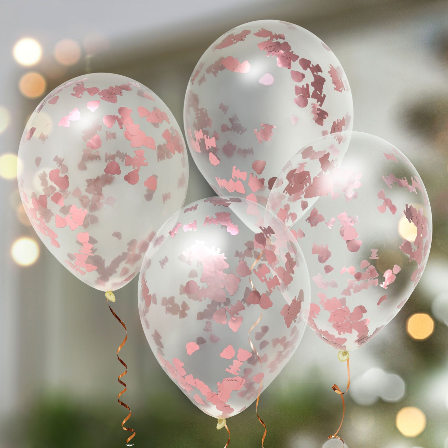 Teddy Bear Confetti Latex Helium Party Balloons