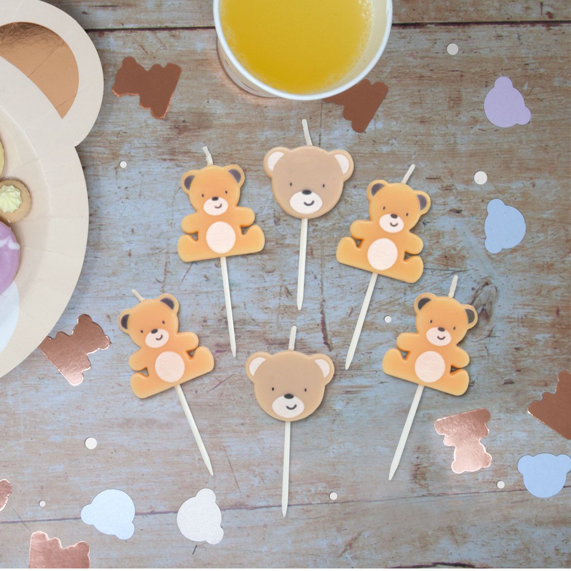 Teddy Bear Party Cake Candles