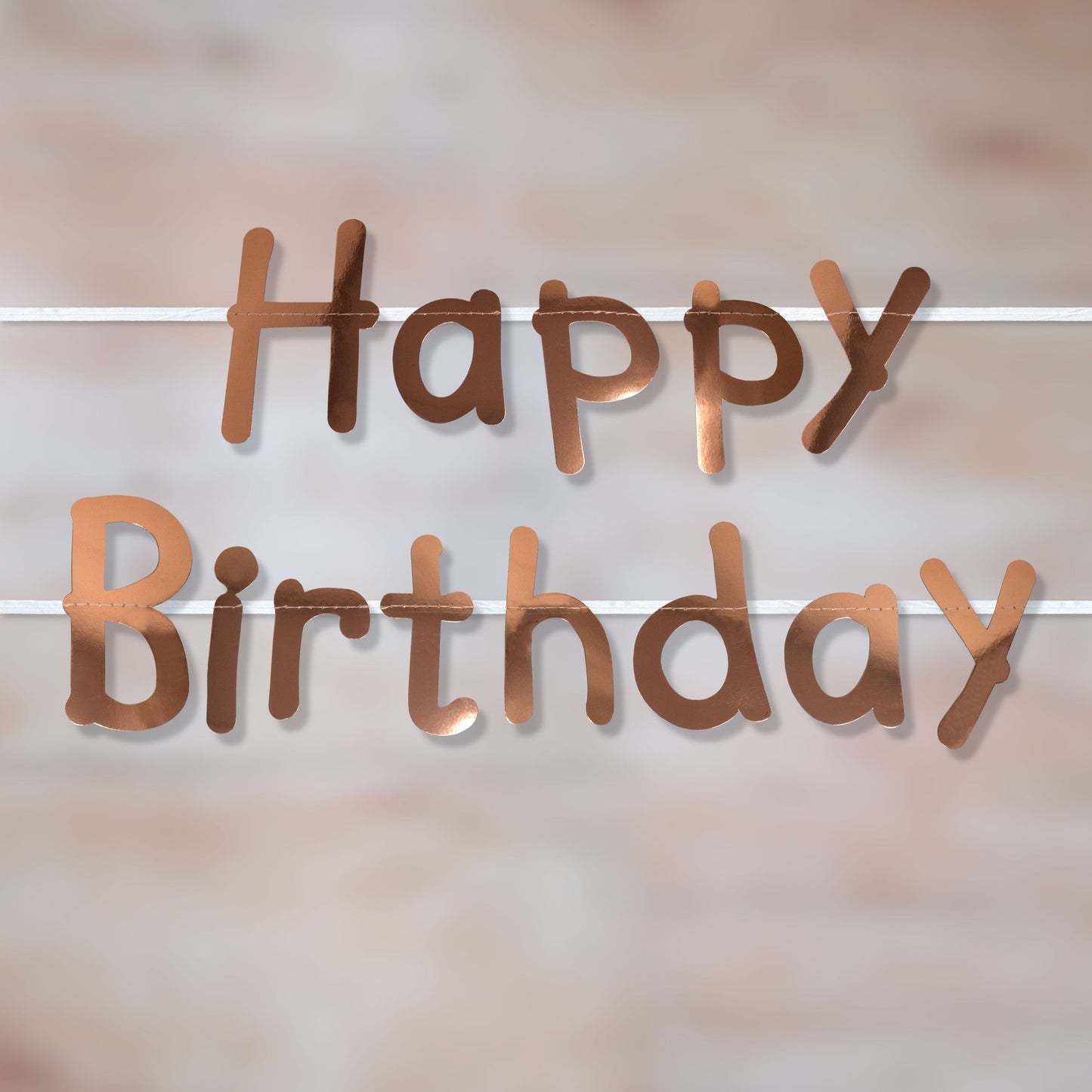 Happy Birthday Rose Gold Letter Banner 1 banner 3.5 metres