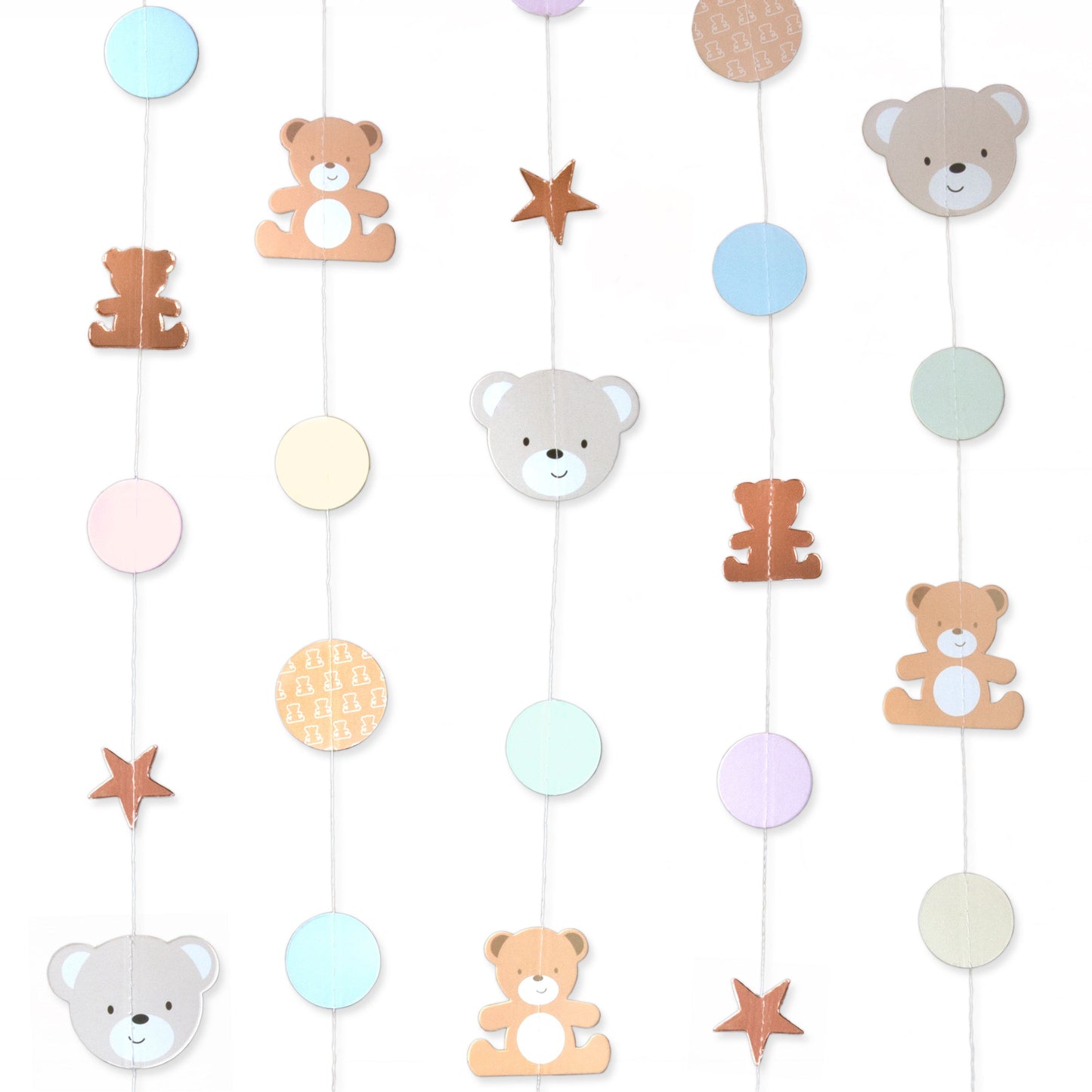 Teddy Bear String Decorations 6 strings each 2 metres per pack