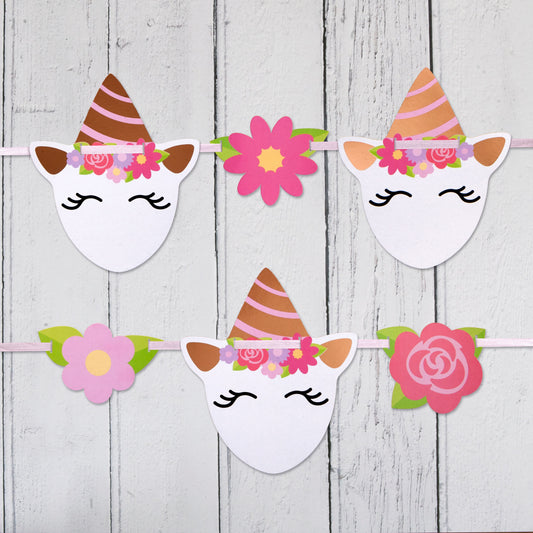 Unicorn Shaped Bunting 1 per pack 3.5 metres