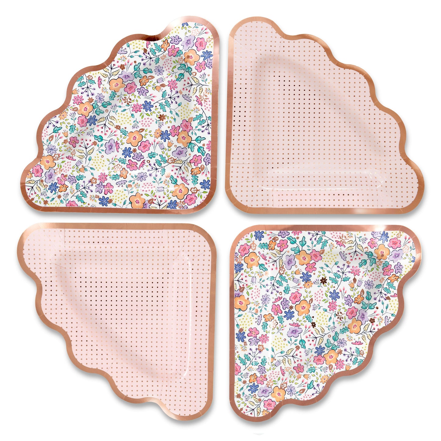 Meadow Blooms Floral Shaped Paper Party Plates Mixed Designs 8 Per Pack