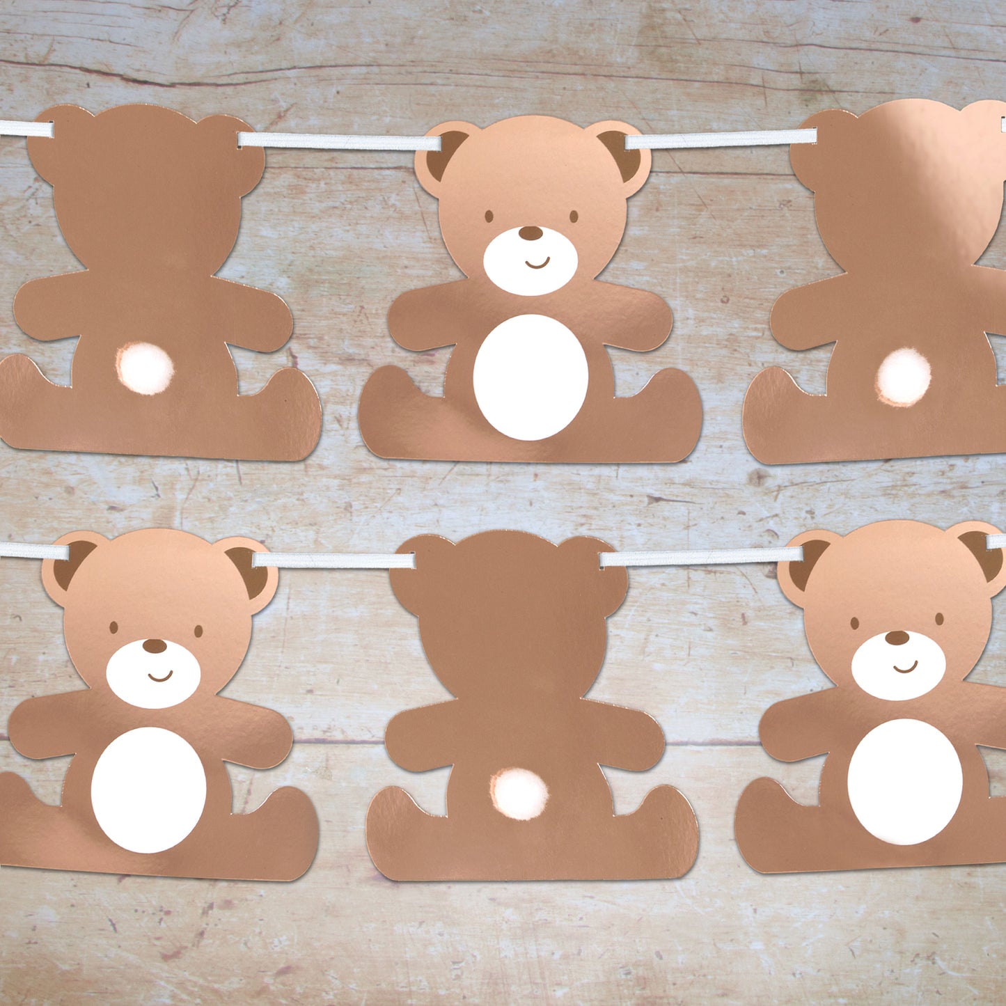 Teddy Bear Shaped Bunting 1 per pack 3.5 metres