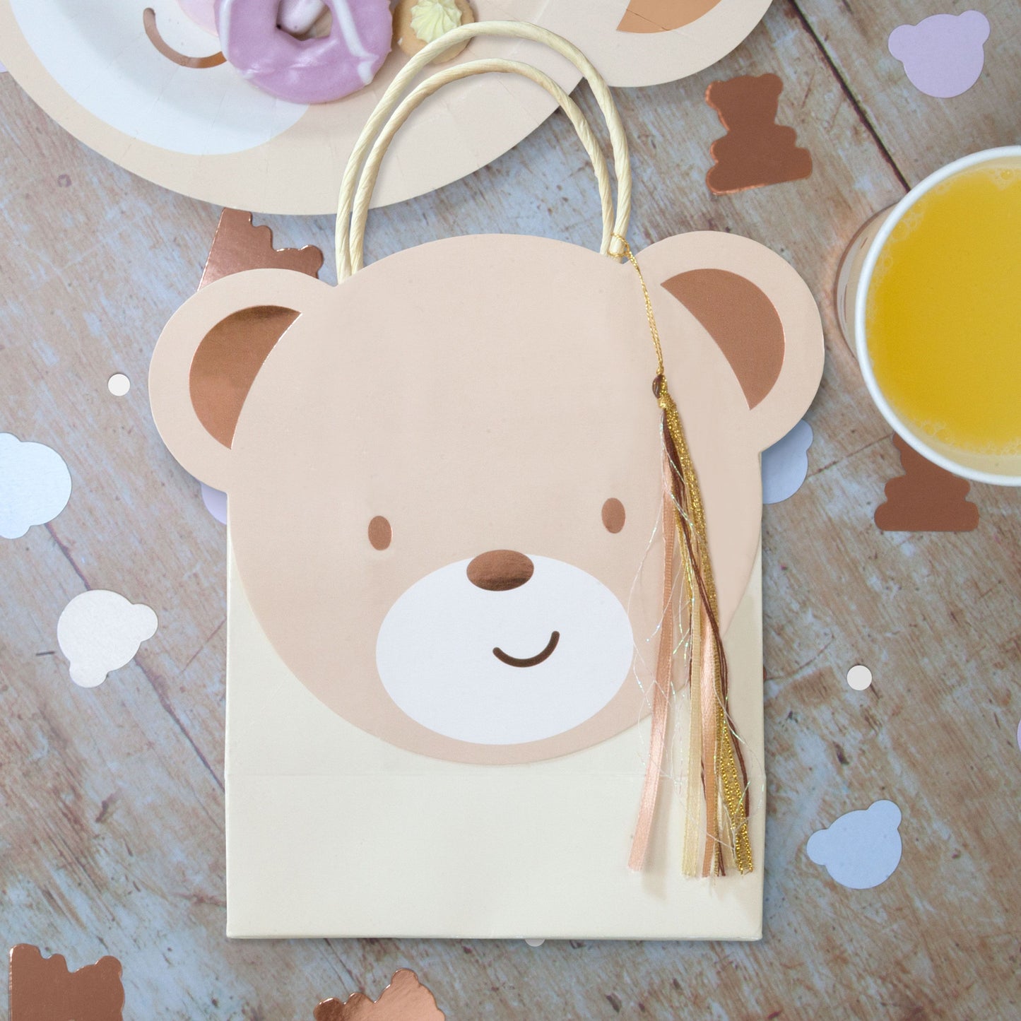 Teddy Bear Shaped Party Bags 8 bags per pack