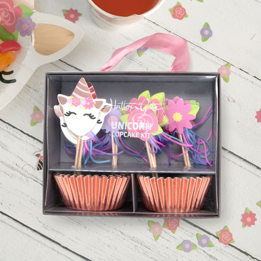 Unicorn Cupcake Kit 48 cases with 24 picks of 4 designs per pack