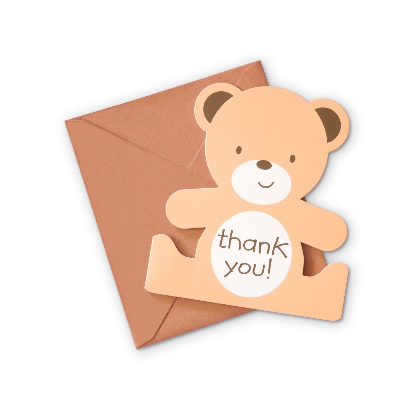 Teddy Bear Shaped Thank You Cards 8 cards with envelopes per pack