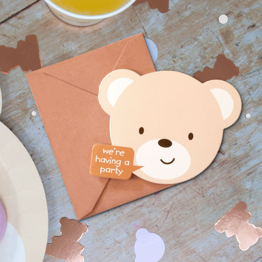 Teddy Bear Invitations 8 cards with envelopes per pack