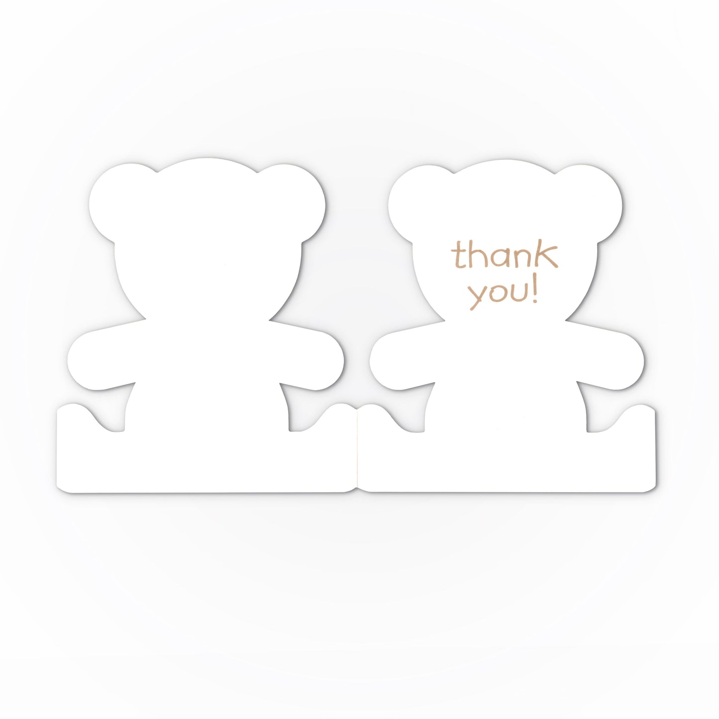 Teddy Bear Shaped Thank You Cards 8 cards with envelopes per pack